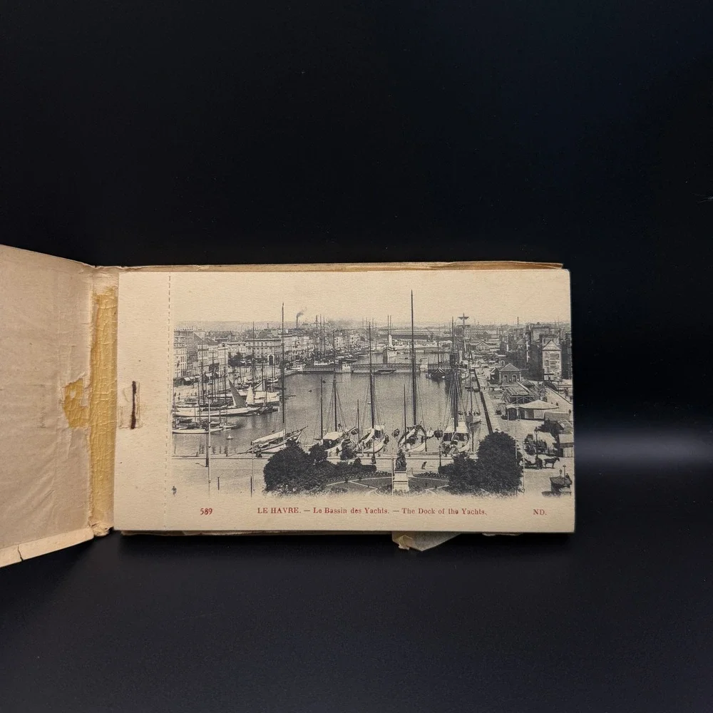 Vintage French Line Cie Gle Transatlantique Postcard Booklet Le Havre Souvenir